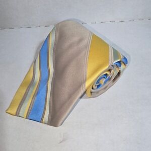 VINTAGE  Tan Yellow Light Blue LIEBERT Neck Tie‎ NEW!
